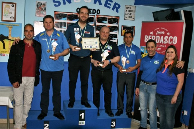 Podiun ganadores Cto Asturias Pool Bola 8